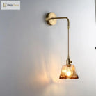 Modern Glass Wall Sconce Light Fixture - Elegant Bedroom Restaurant And Corridor Decor With Copper