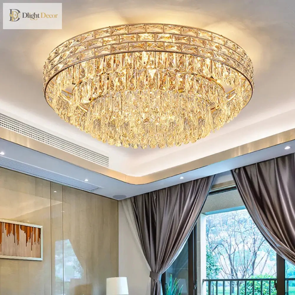 New Modern Crystal Ceiling Lamp - Light Luxury Design For Living Dining And Bedroom Spaces Ceiling