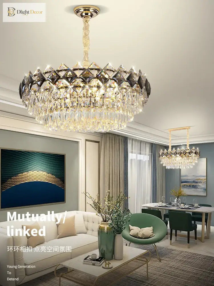 Modern Light Luxury Crystal Chandelier - A Stunning Main Lamp For Living Rooms Dining And Bedrooms