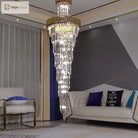 Luxury Modern Crystal Chandelier - Opulent Illumination For Long Lofts Villa Lobbies And Chic