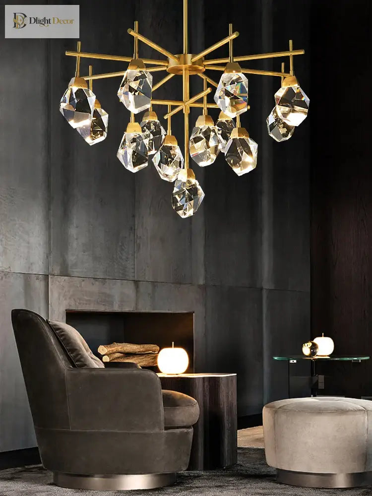 Luxury Crystal Living Room Chandelier - Modern Decor Pendant Light Fixture For Bedrooms Dining