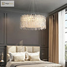 Elegant Modern Crystal Chrome Chandelier - A Luxury Glossy Fixture For Living Rooms Bedrooms And