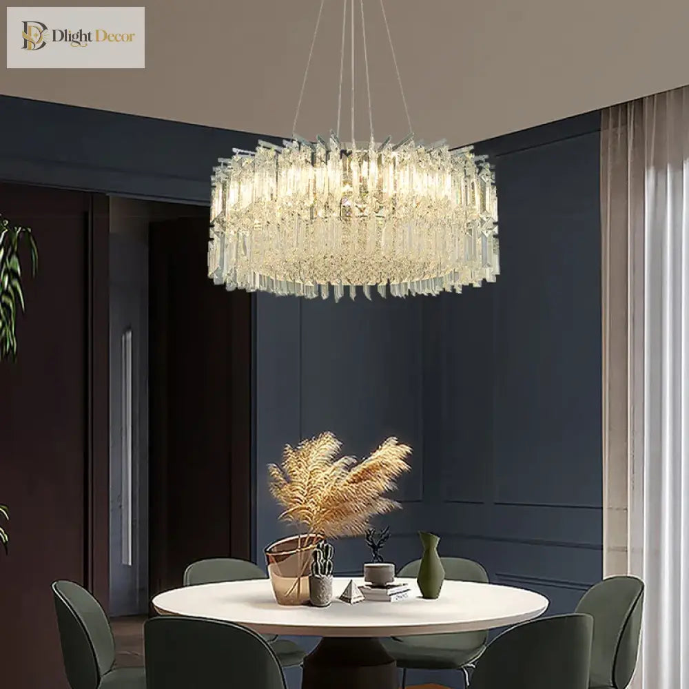 Elegant Modern Crystal Chrome Chandelier - A Luxury Glossy Fixture For Living Rooms Bedrooms And