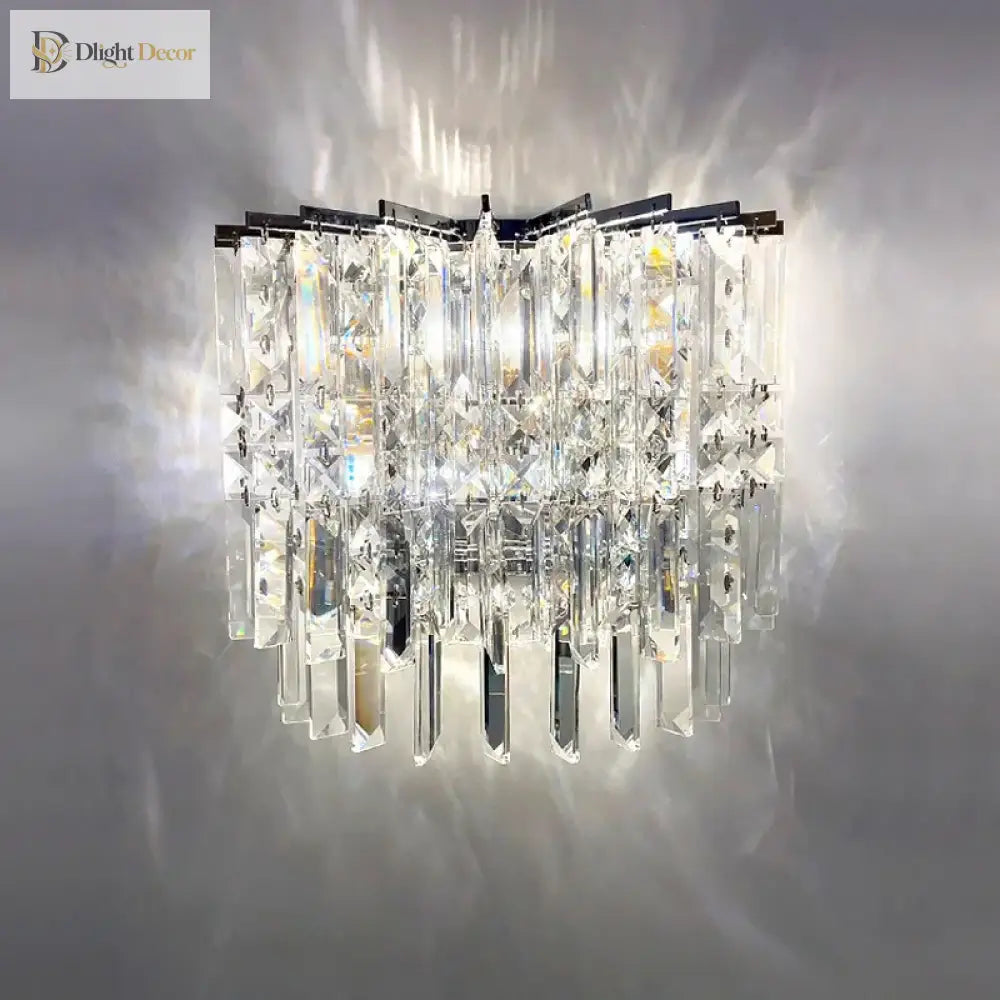 Elegant Modern Crystal Chrome Chandelier - A Luxury Glossy Fixture For Living Rooms Bedrooms And