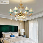 Elegant European Crystal Ceramic Chandelier - A Modern Light Luxury Fixture For Living Rooms