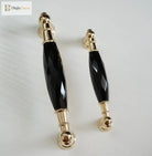 Modern Crystal Glass Drawer Handles – Gold and Black Cabinet Pulls for Dressers and Cupboards (96mm/128mm) Handles