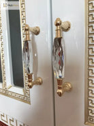 Modern Crystal Glass Drawer Handles – Gold and Black Cabinet Pulls for Dressers and Cupboards (96mm/128mm) Handles