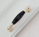 Modern Crystal Glass Drawer Handles – Gold and Black Cabinet Pulls for Dressers and Cupboards (96mm/128mm) Gold