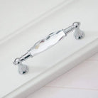 Modern Crystal Glass Drawer Handles – Gold and Black Cabinet Pulls for Dressers and Cupboards (96mm/128mm) Silver