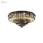 Modern Led Crystal Ceiling Chandelier - Creative Home Decor Lamp In Round Luxury Design (Black Gold