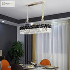 New Design Creative Black/Gold Hall Bedroom Crystal Round Chandelier Modern Rectangular Dining Room