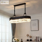 New Design Creative Black/Gold Hall Bedroom Crystal Round Chandelier Modern Rectangular Dining Room