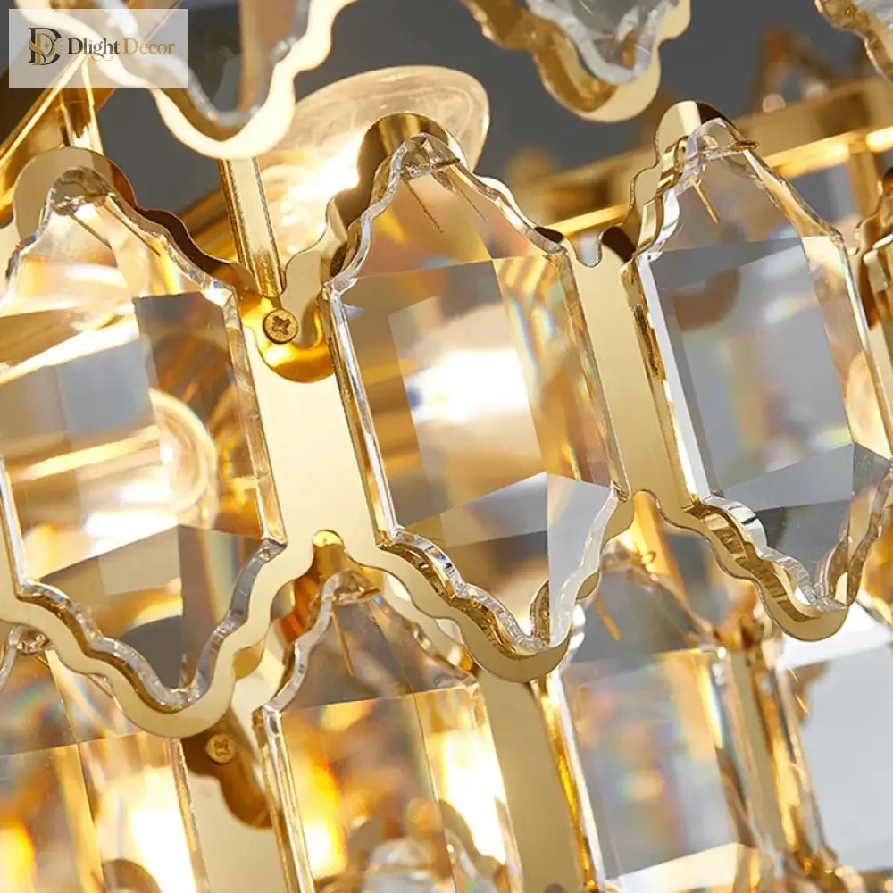 Modern Style Golden Luster Suspended Crystal Chandelier - Elegance For Living Rooms Bedrooms And