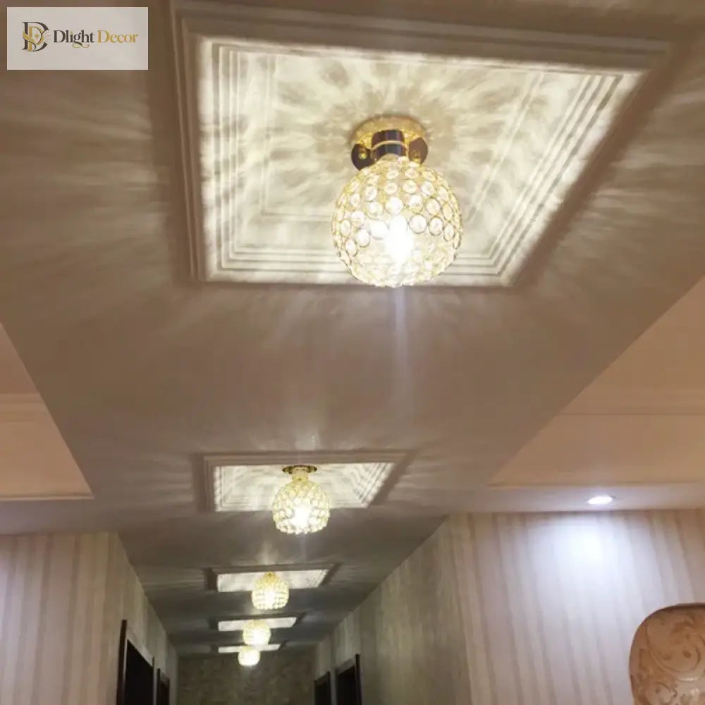 Modern Crystal Ball Ceiling Lamp - Elegantly Designed Home Decor For Bedrooms Passages Silver/Gold