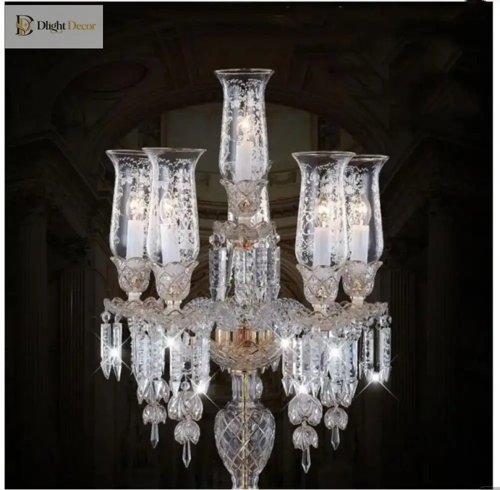 Modern Clear Golden Crystal Table Lamp - Artistic Decor For Bedroom And Living Room
