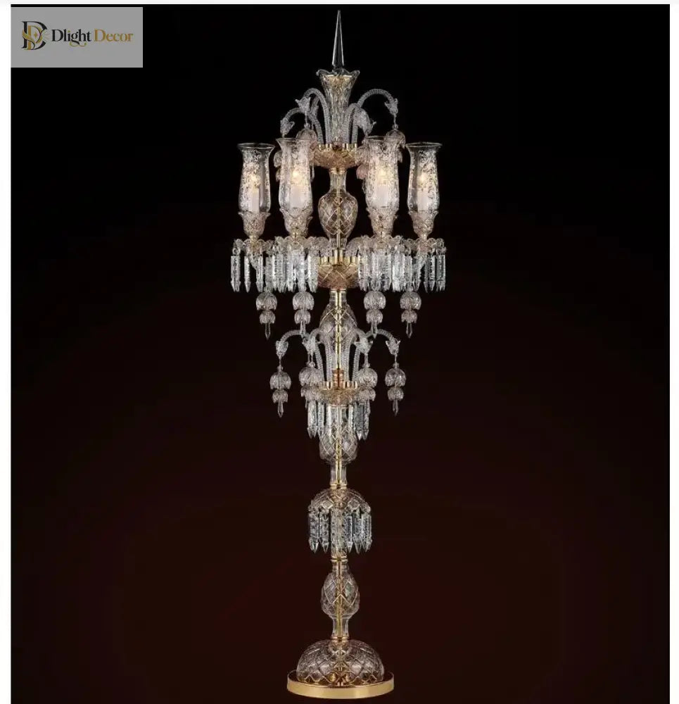 Modern Clear Golden Crystal Table Lamp - Artistic Decor For Bedroom And Living Room