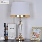 Sarok Modern Crystal Table Lamp - White Luxury Led Desk For Home And Office Decor