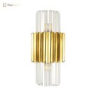 Modern Luxury Meets Warmth: Gold Half - Cylinder Crystal Sconce