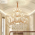 European - Style Duplex Building Large Chandelier - Villa Elegance For Spacious Living And Hotel