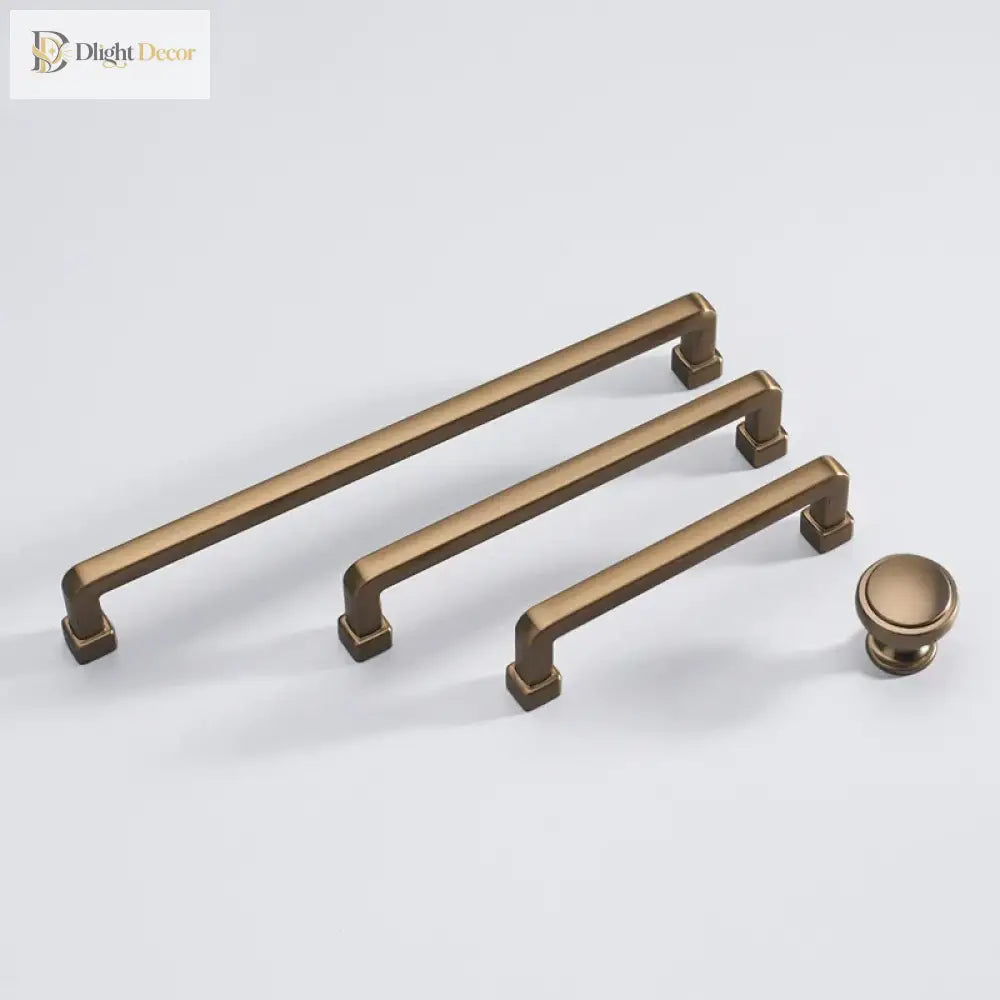 Modern European Gold and Gray Cabinet Handles - Zinc Alloy Drawer Knobs and Door Pulls for Furniture Handles