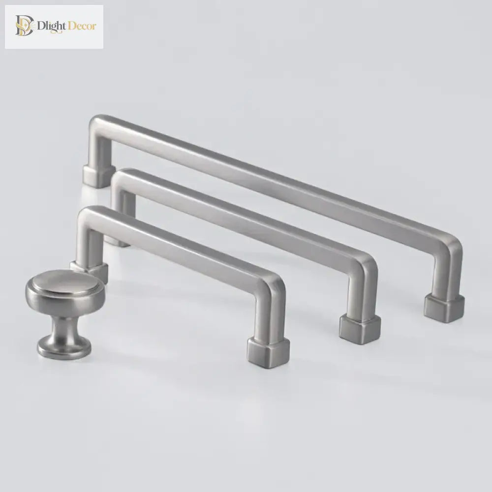 Modern European Gold and Gray Cabinet Handles - Zinc Alloy Drawer Knobs and Door Pulls for Furniture Handles