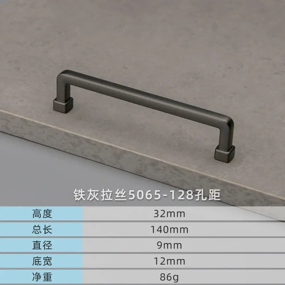 Modern European Gold and Gray Cabinet Handles - Zinc Alloy Drawer Knobs and Door Pulls for Furniture Gray drawing 128mm