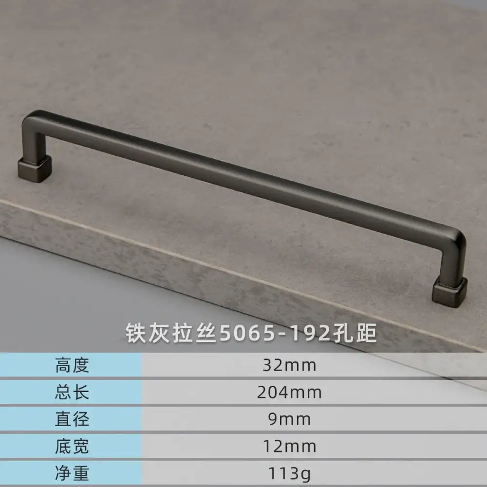 Modern European Gold and Gray Cabinet Handles - Zinc Alloy Drawer Knobs and Door Pulls for Furniture Gray drawing 192mm