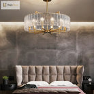 New Modern Glass Chandelier - Luxury Round Design With Creative Gold Accents For Stylish Home