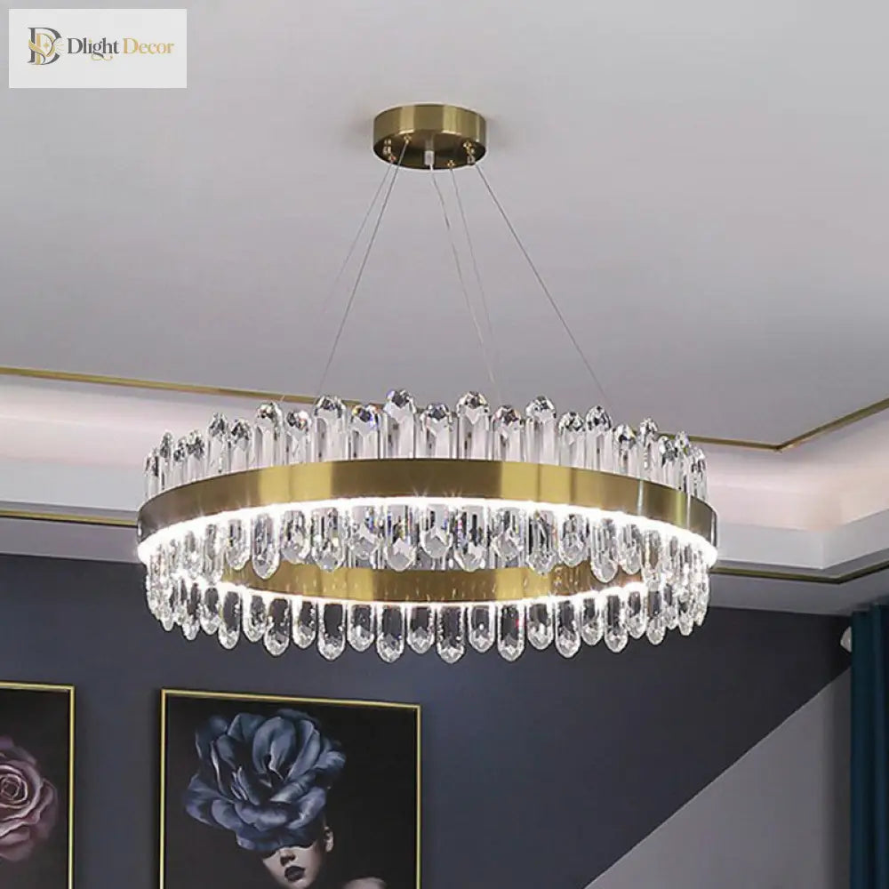 Modern Luxury Meets Light: Gold Halo Pendant Chandelier