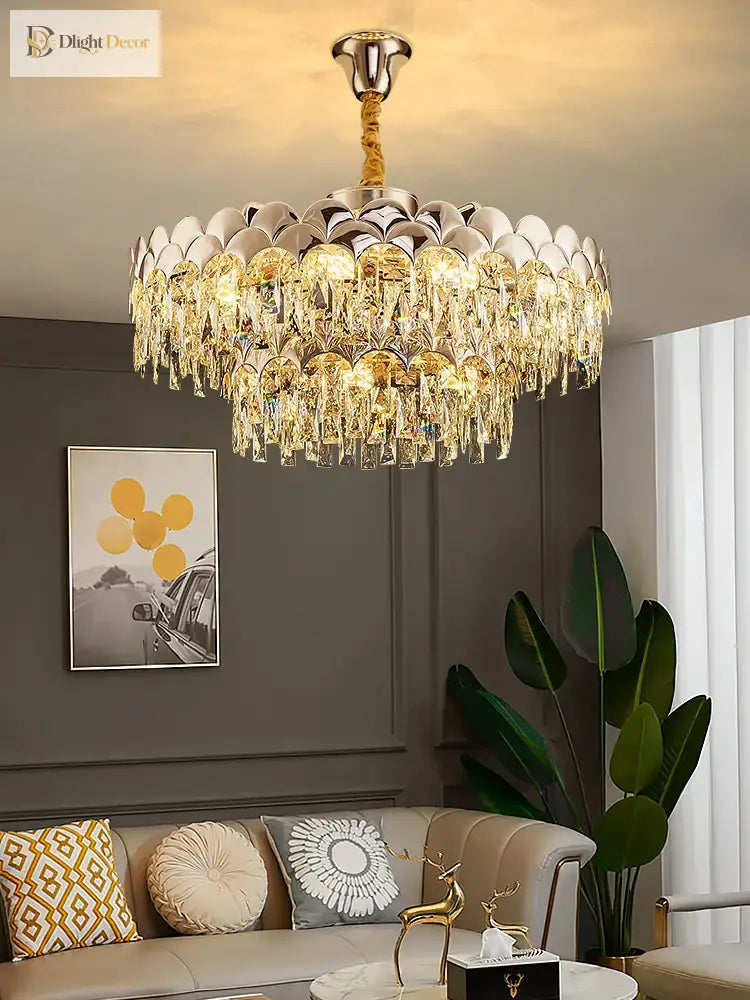 New Design Modern Luxury Golden Chandelier - Opulent Illumination For Bedrooms Halls And Dining