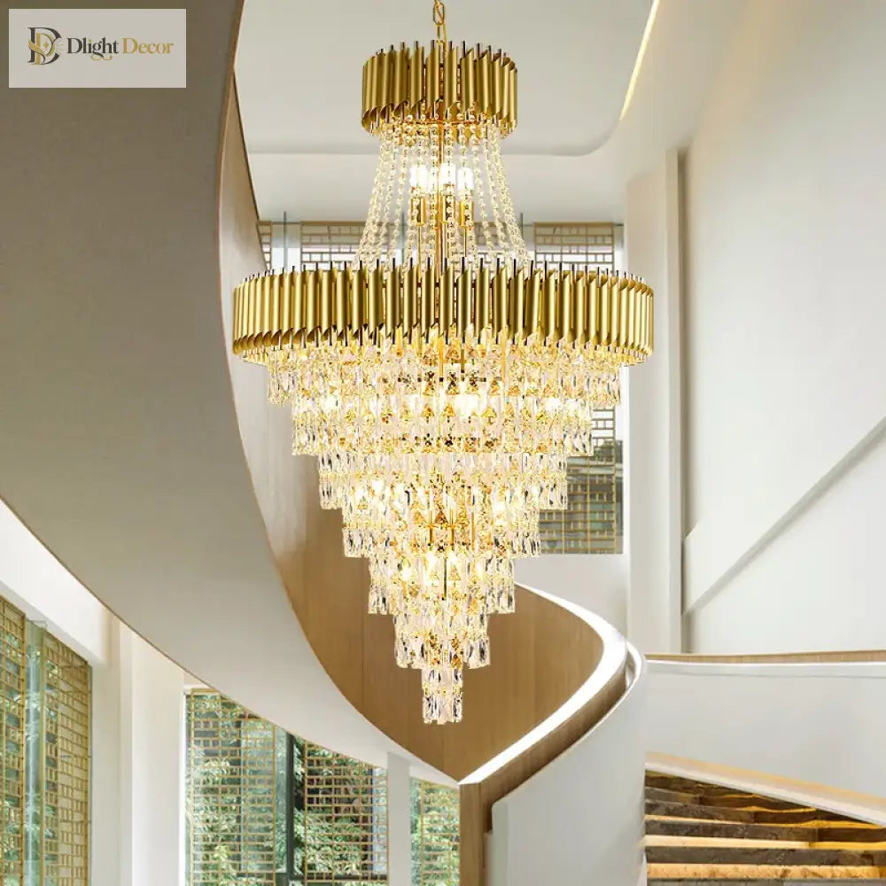 Luxury Modern Chandelier For Living Room - Elegant Gold Decor Staircases Hallways And Spirited