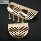 Modern Gold Leaf Cabinet Handles - Brushed Zinc Alloy Hollow Pulls for Furniture and Drawers Handles