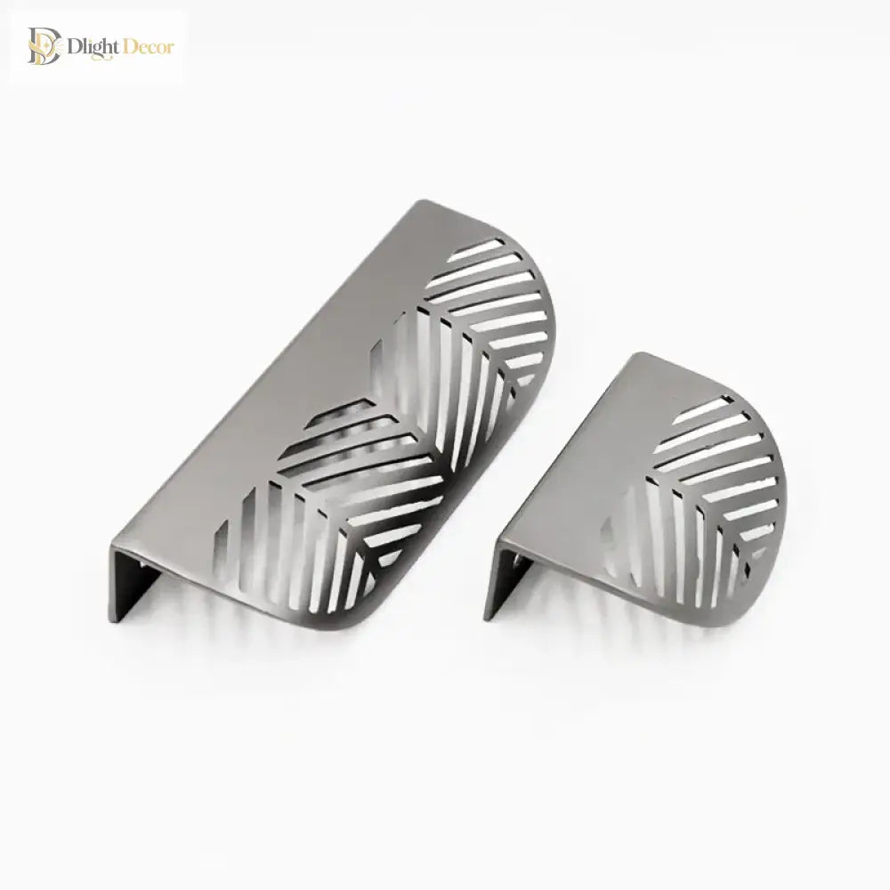 Modern Gold Leaf Cabinet Handles - Brushed Zinc Alloy Hollow Pulls for Furniture and Drawers Handles