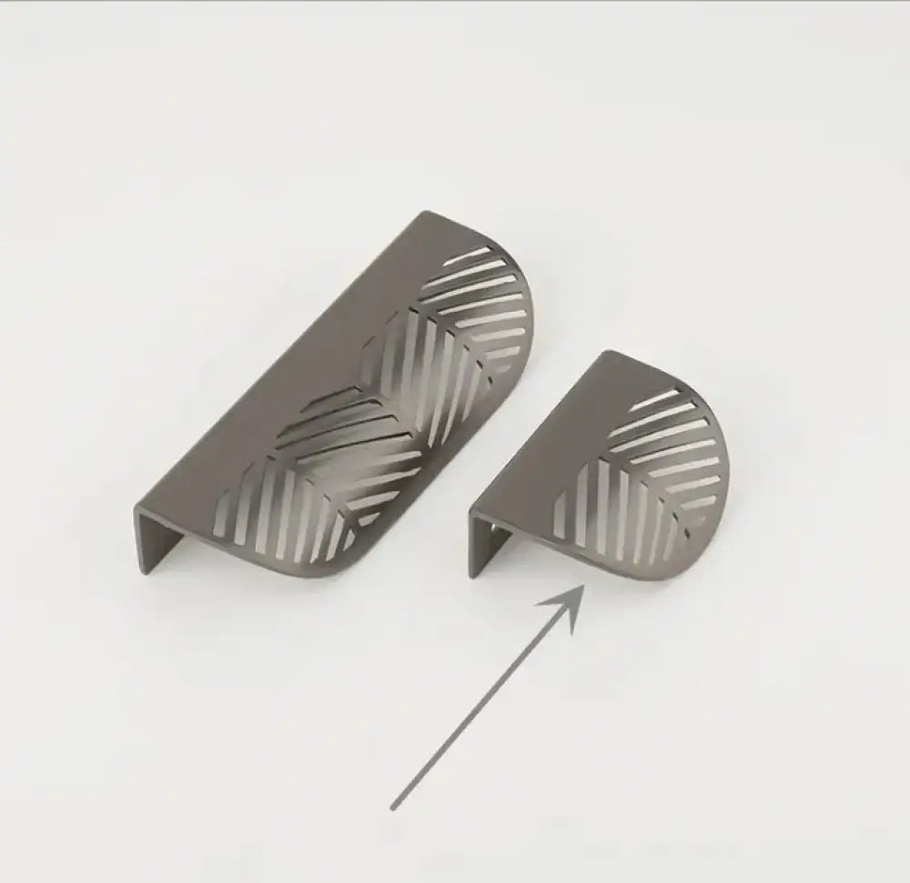 Modern Gold Leaf Cabinet Handles - Brushed Zinc Alloy Hollow Pulls for Furniture and Drawers Small-Pearl Grey Handles