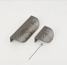 Modern Gold Leaf Cabinet Handles - Brushed Zinc Alloy Hollow Pulls for Furniture and Drawers Small-Pearl Grey Handles