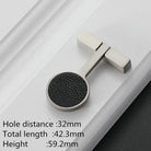 Modern Leather and Zinc Alloy Cabinet Handle – Elegant Drawer Pulls for Kitchen Wardrobe and Furniture (96mm) black