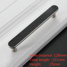 Modern Leather and Zinc Alloy Cabinet Handle – Elegant Drawer Pulls for Kitchen Wardrobe and Furniture (96mm) black