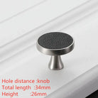 Modern Leather and Zinc Alloy Cabinet Handle – Elegant Drawer Pulls for Kitchen Wardrobe and Furniture (96mm) black