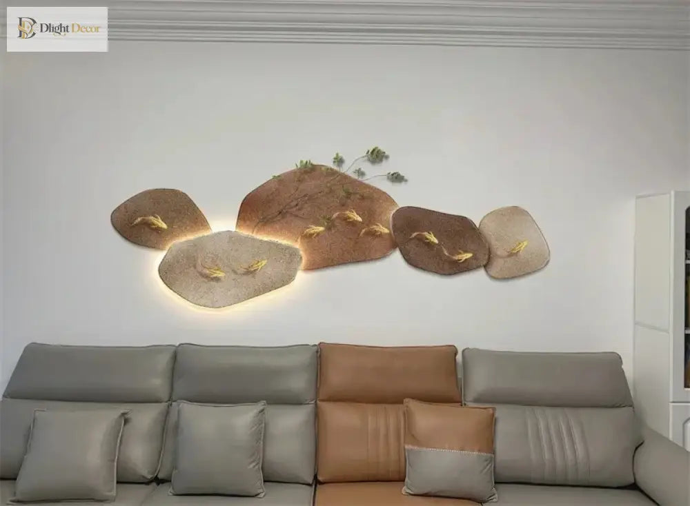 Dlight Decor 3D Nine Fish Wall Lamp Mural Art Wall Art
