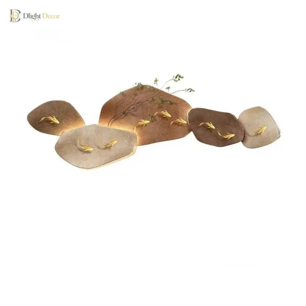Dlight Decor 3D Nine Fish Wall Lamp Mural Art Wall Art