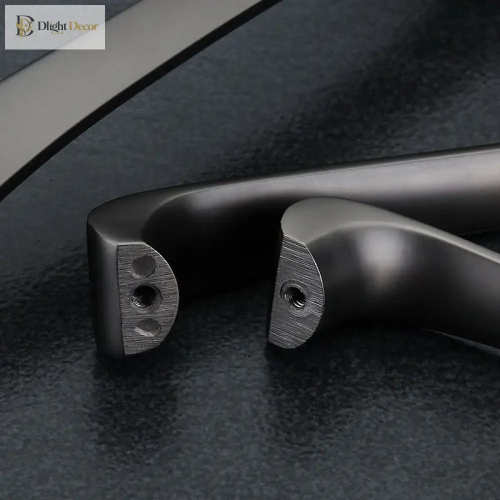 Modern Minimalist Pearl Black Cabinet Handles – European Style Wardrobe and Drawer Pulls Handles