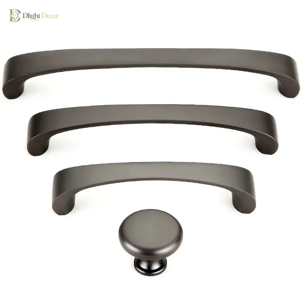 Modern Minimalist Pearl Black Cabinet Handles – European Style Wardrobe and Drawer Pulls Handles