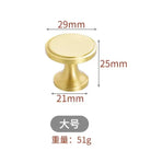 Modern Pure Brass Cabinet Handles - Single Hole Brushed Gold Drawer Knobs for Kitchen and Wardrobes 12-large Knonbs