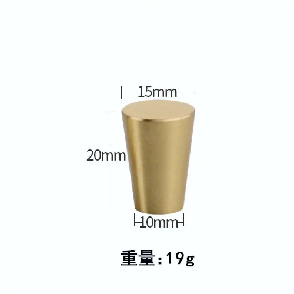 Modern Pure Brass Cabinet Handles - Single Hole Brushed Gold Drawer Knobs for Kitchen and Wardrobes 2-small Knonbs