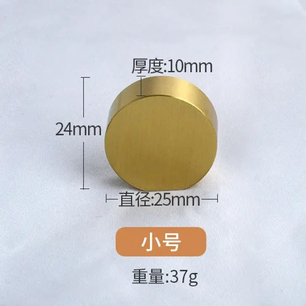 Modern Pure Brass Cabinet Handles - Single Hole Brushed Gold Drawer Knobs for Kitchen and Wardrobes 3-small Knonbs