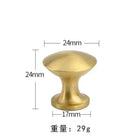 Modern Pure Brass Cabinet Handles - Single Hole Brushed Gold Drawer Knobs for Kitchen and Wardrobes 4-small Knonbs