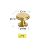 Modern Pure Brass Cabinet Handles - Single Hole Brushed Gold Drawer Knobs for Kitchen and Wardrobes 6-small Knonbs