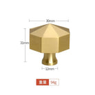 Modern Pure Brass Cabinet Handles - Single Hole Brushed Gold Drawer Knobs for Kitchen and Wardrobes 8 Knonbs