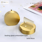 Modern Pure Brass Cabinet Handles - Single Hole Brushed Gold Drawer Knobs for Kitchen and Wardrobes Knonbs