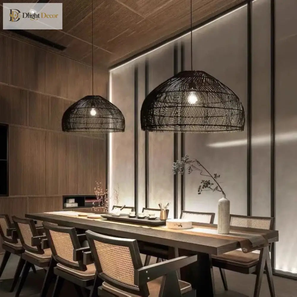 Modern Creative Handcrafted Rattan Art Lampshade Chandelier - Designer - Inspired Lighting Fixtures